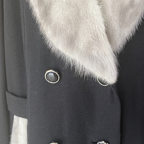 Vintage Large Kapmoor Wool Mink Black Coat Size L - Picture 4 of 15